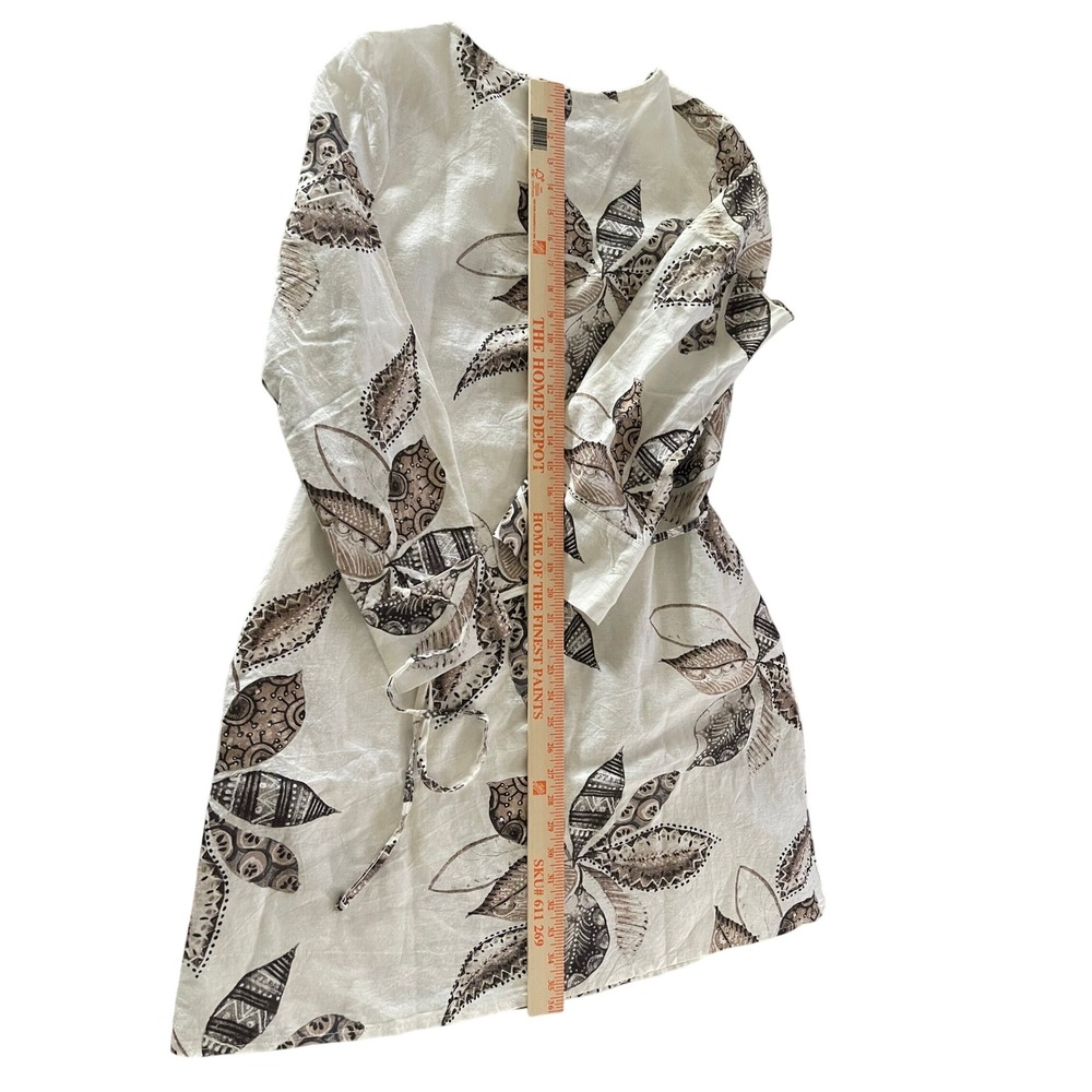 La Piccola Creativa Italy Linen‎ Cotton Floral Dress Long Sleeve Size L NWT - Picture 4 of 8